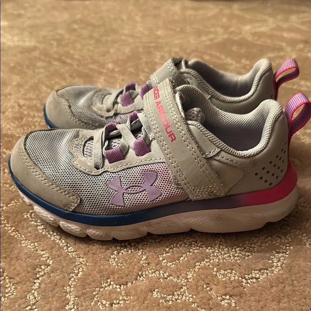 Under Armour Kids Sneakers - Gray and Pink size 11 toddler